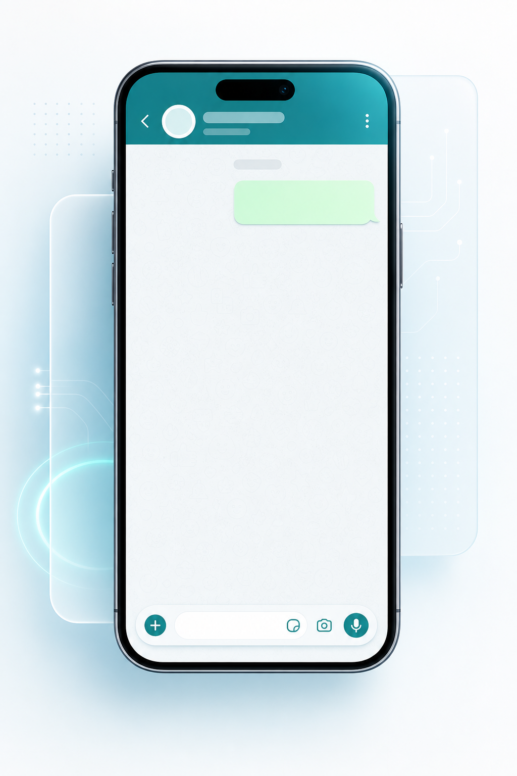 Clean tech-style phone chat preview